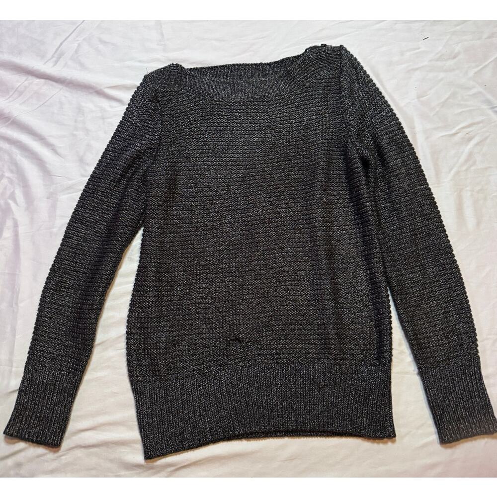 Calvin Klein womens gray knit zipper crewneck sweater size M